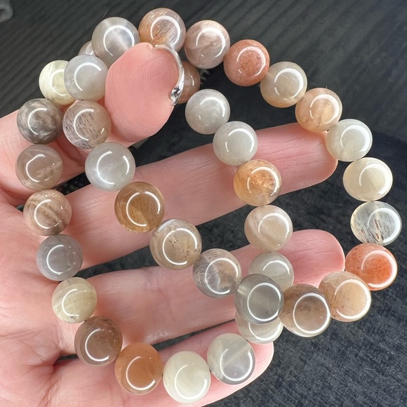 10mm Moonstone Sunstone mix Bracelet ✨ - Picture 3 of 7